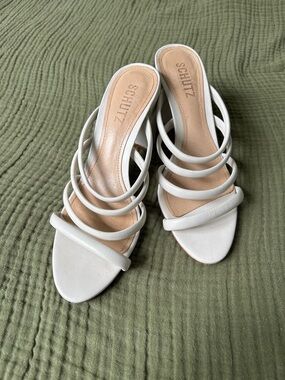 Schutz Strappy Block Heel Sandal
